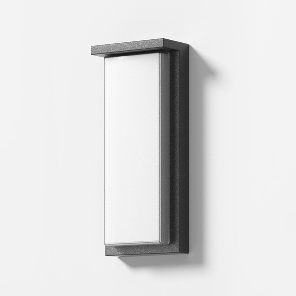 Orr Modern Minimalist Rectangular Metal Outdoor Wall Lamp, Black - Cueteks