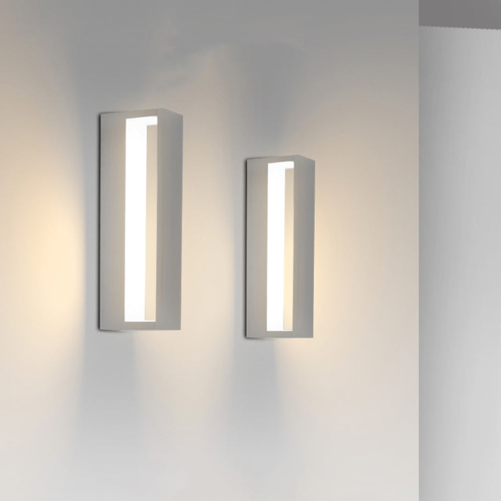 Orr Modern Hollow Metal/Acrylic Outdoor Wall Lamp, Black/White - Cueteks