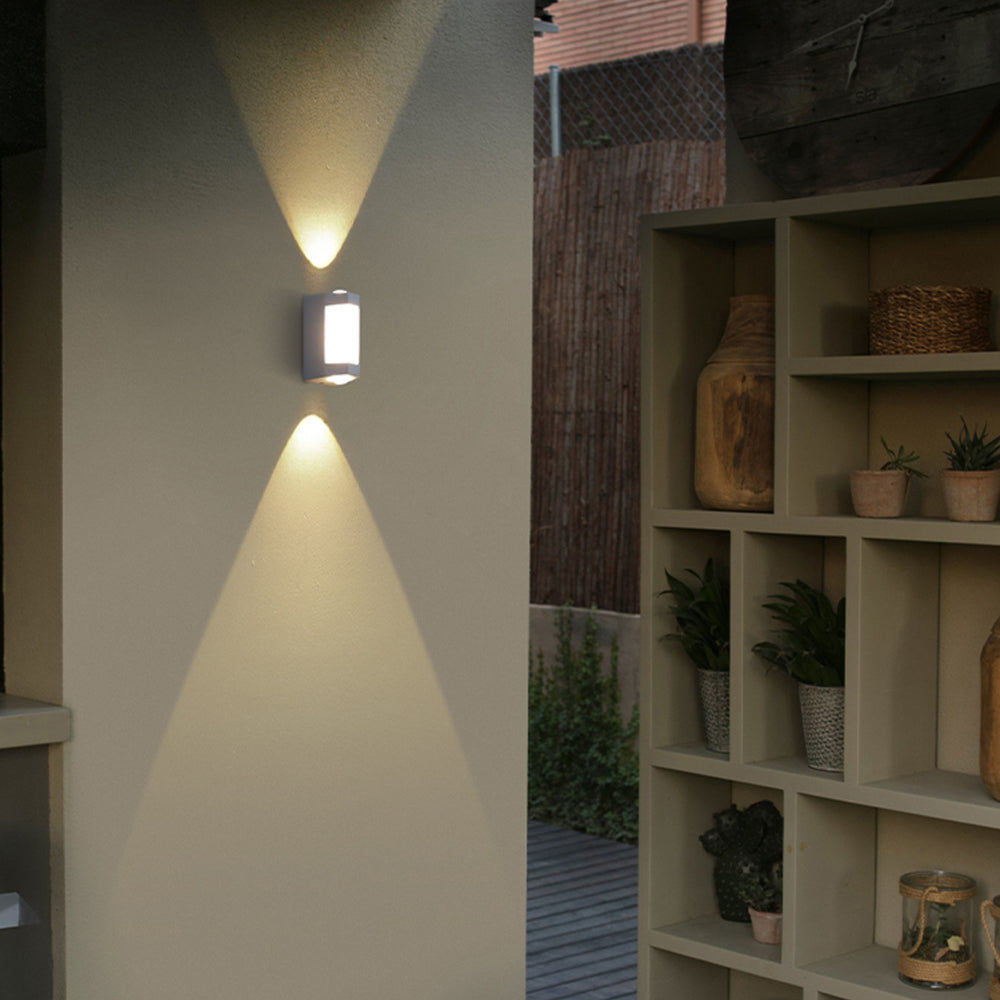 Orr Nordic Up Down Acrylic Outdoor Wall Lamp, White/Black - Cueteks