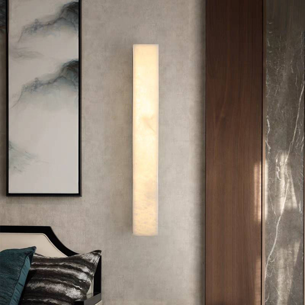 Edge Modern Rectangular Resin Outdoor Wall Lamp, White - Cueteks
