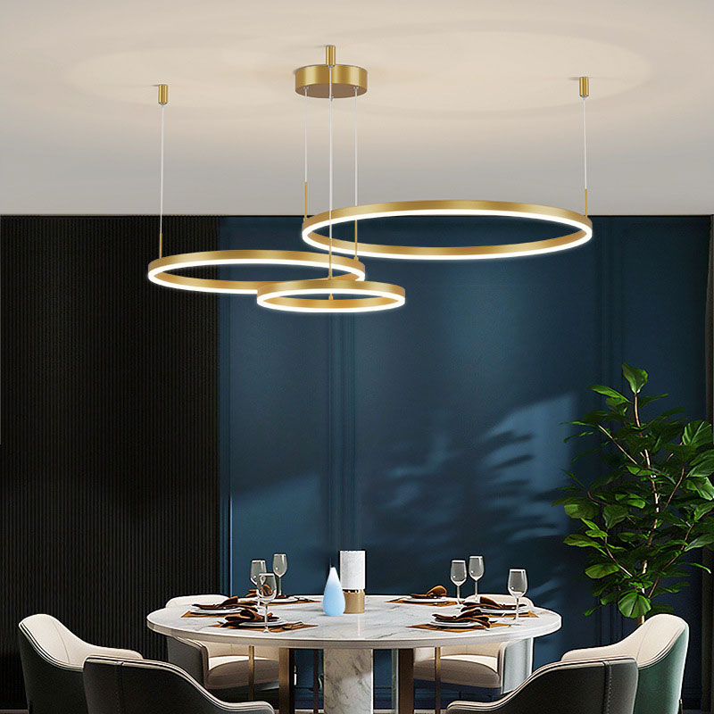 Arisha Modern Pendant Light Tir-Circle Black/Gold/Coffee Metal - Cueteks
