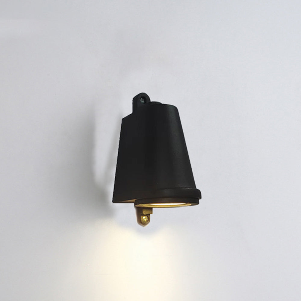 Orr Industrial Metal Bell Shaped Outdoor Wall Lamp, Black/Gray/Coppery/Aluminum - Cueteks