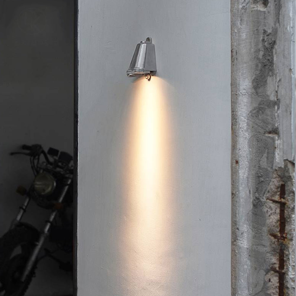 Orr Industrial Metal Bell Shaped Outdoor Wall Lamp, Black/Gray/Coppery/Aluminum - Cueteks