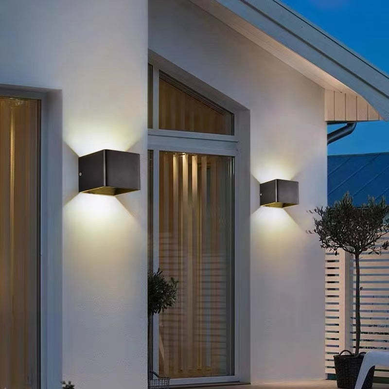 Orr Modern Adjustable Square Outdoor Wall Lamp LED, Black/White - Cueteks