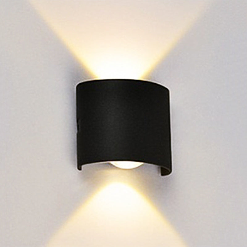 Orr Modern Rectangular Metal Outdoor Wall Lamp, Black/White, Water-wave - Cueteks