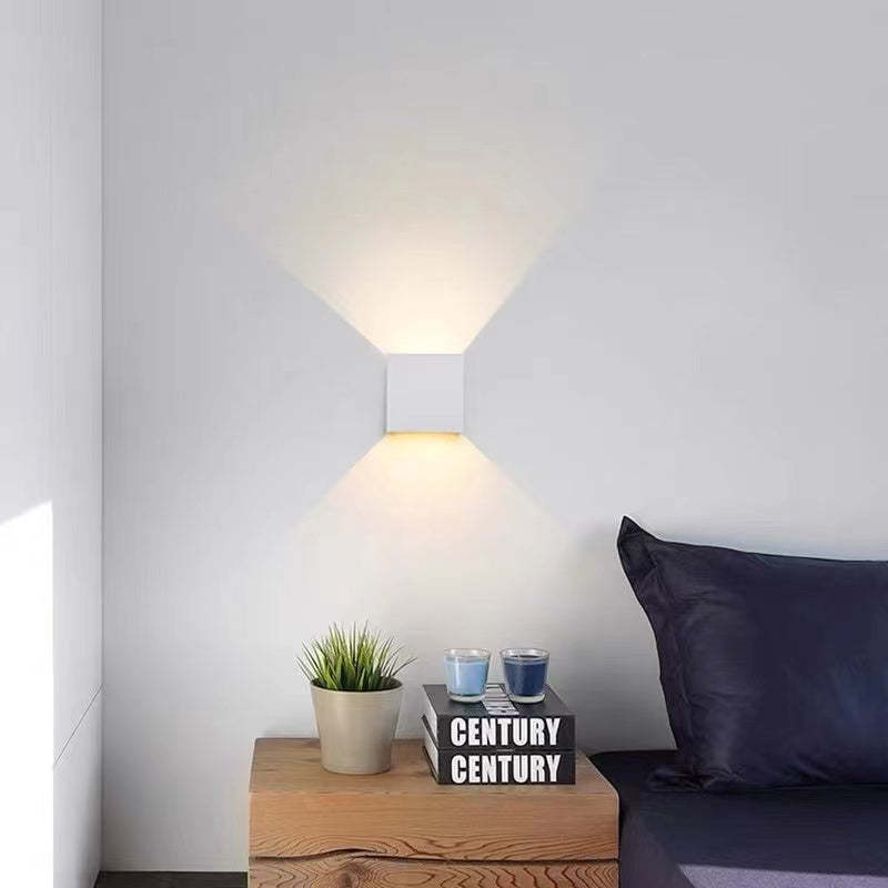 Orr Modern Adjustable Square Outdoor Wall Lamp LED, Black/White - Cueteks