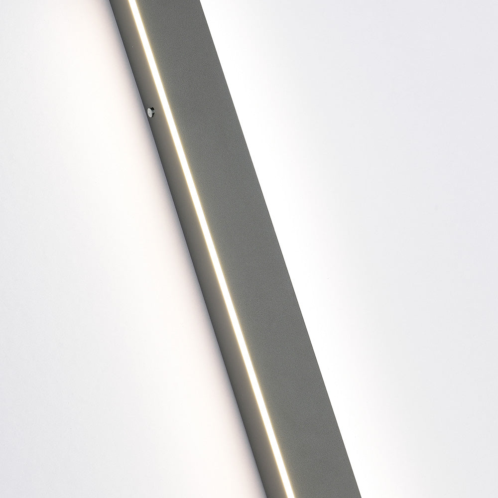 Edge Sleek Minimalist Rimless Linear Metal Outdoor Wall Light, Gray - Cueteks