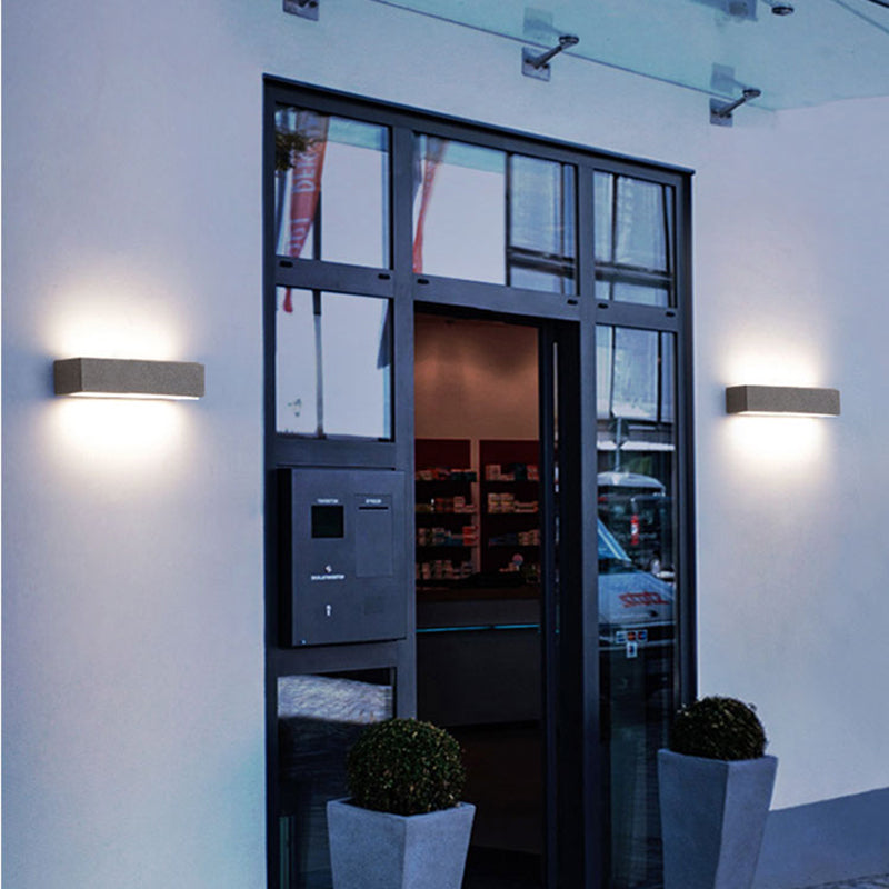 Edge LED Outdoor Wall Lamp, Black & White, 9.5"/15" - Cueteks