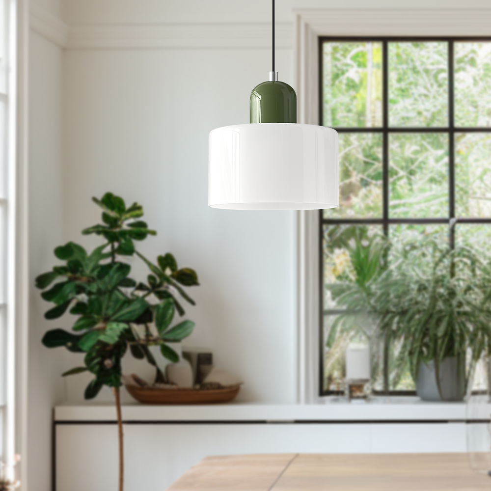 Morandi Modern White Glass Kitchen Island Pendant Light - Cueteks