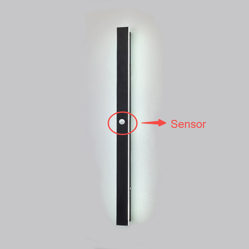 Edge Ripple Minimalist Linear Metal Outdoor Wall Lamp Black Balcony/Terrace - Cueteks