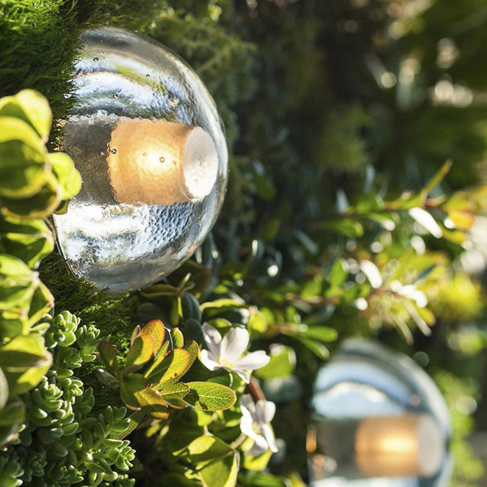 Valentina Waterproof Semi-circular Glass Outdoor Wall Lamp, Transparent - Cueteks