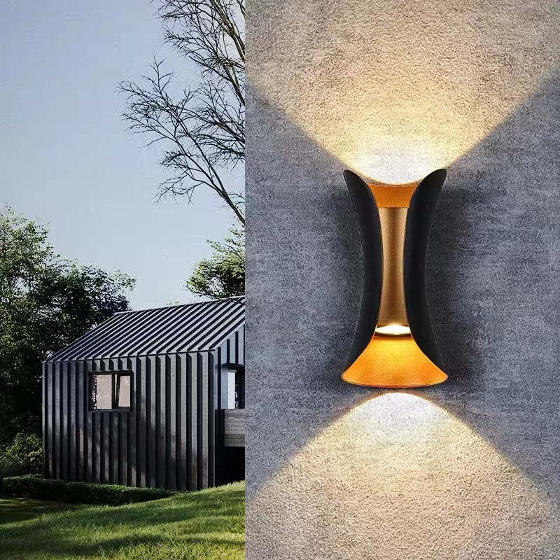 Orr Modern LED Outdoor Wall Light Gold/White Garden/Corridor - Cueteks