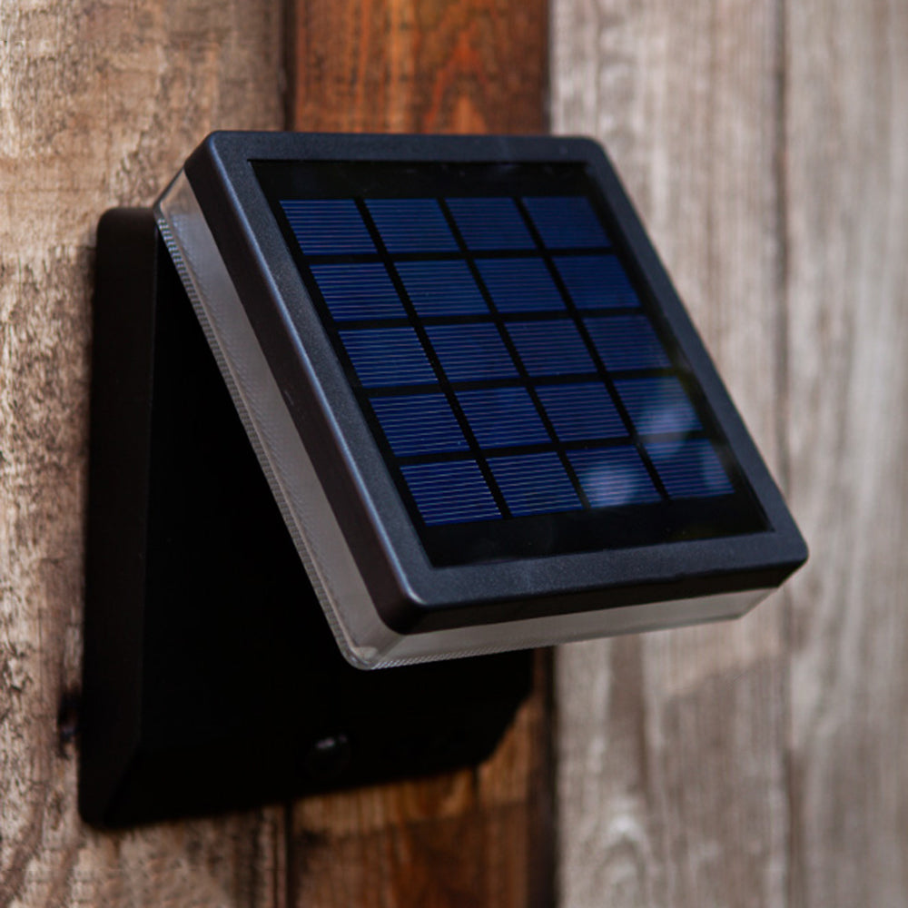 Orr Modern Minimalist Right-Angle Acrylic Sensor Solar Waterproof Outdoor Wall Lamp, Black - Cueteks