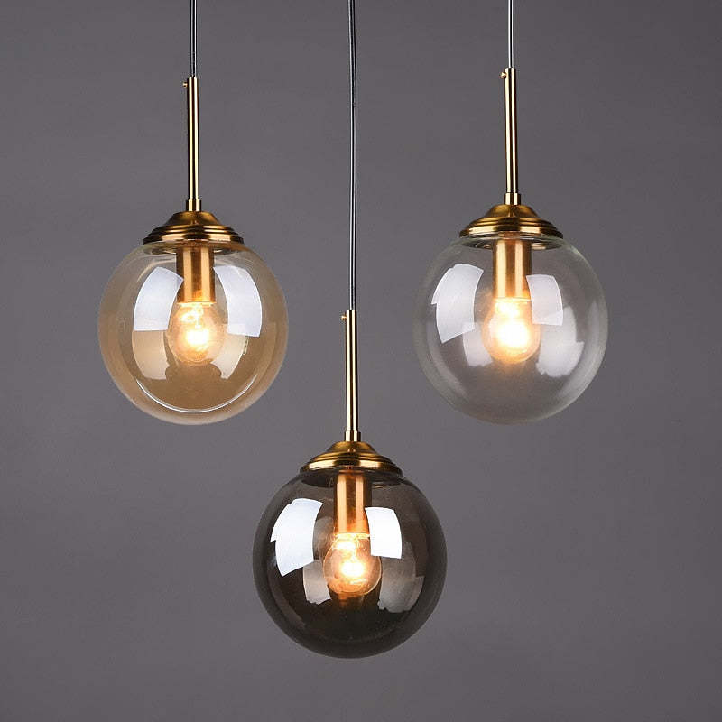 Valentina Designer Bubble Glass Pendant Light Smoke/Clear/Amber - Cueteks