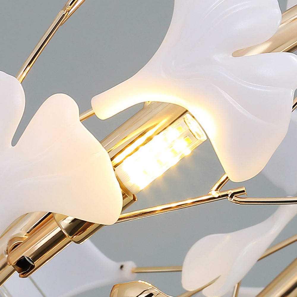Olivia CeraAut Modern Art Deco Metal & Ceramic Chandelier, Gold - Cueteks