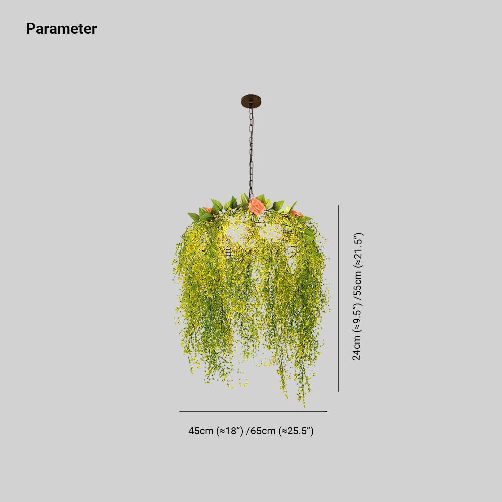 Dimension drawing of the Nest green decorative pendant