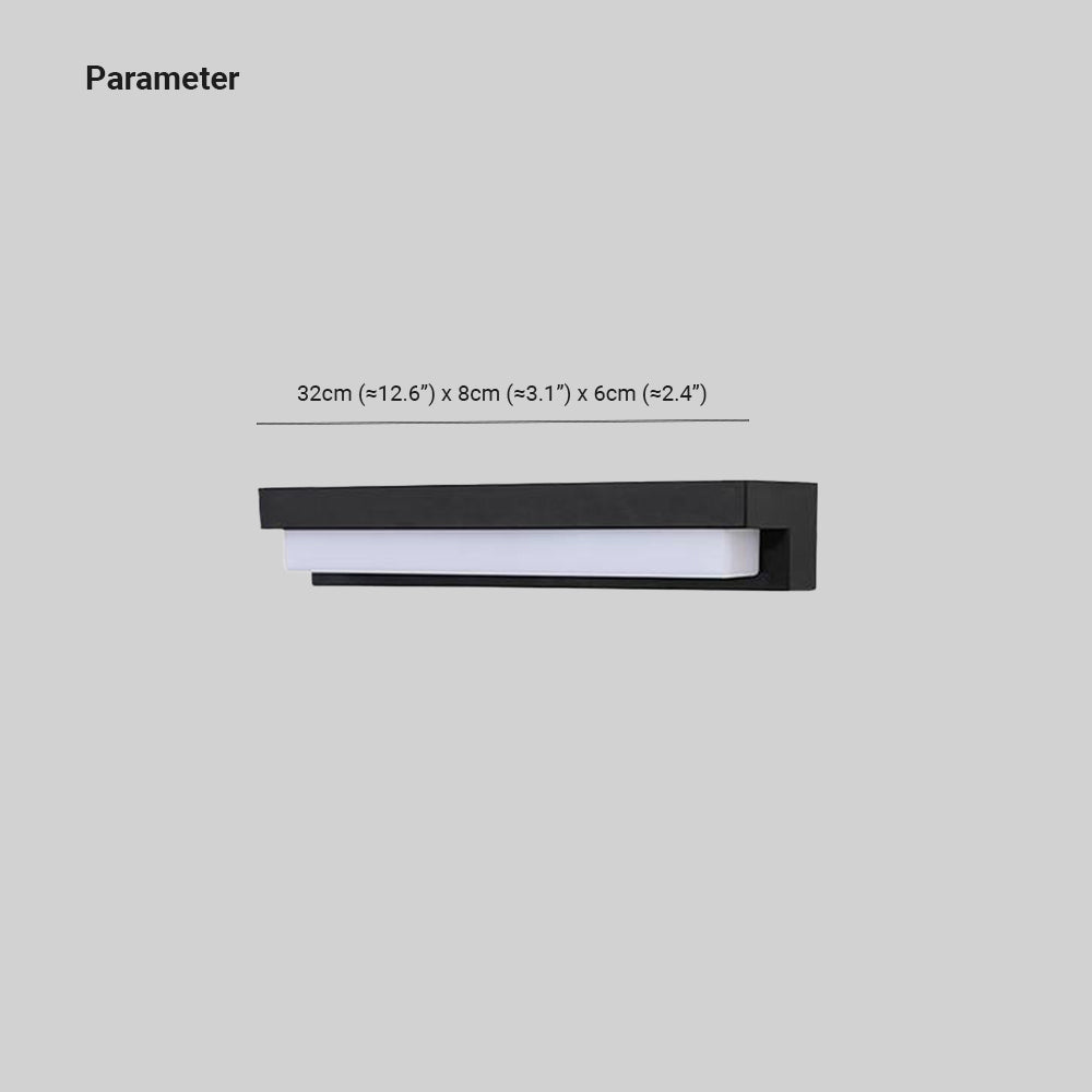 Orr Minimalist Solar Linear Acrylic Outdoor Wall Lamp, Black - Cueteks