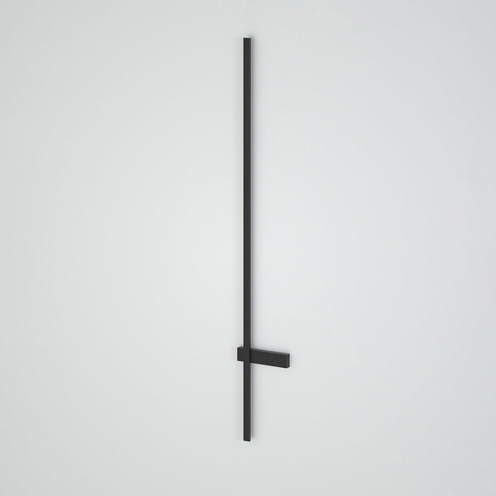 Edge Minimalist Duo-Linear Metal Outdoor Wall Lamp, Black - Cueteks