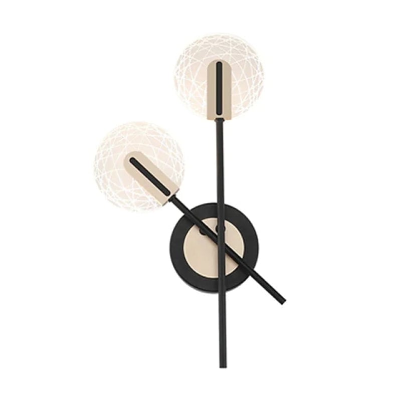 Full view of the two-disc design and intersecting black stems