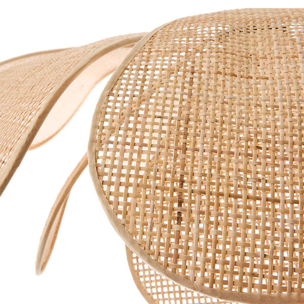 Close view of Ritta woven texture and curved petal edges