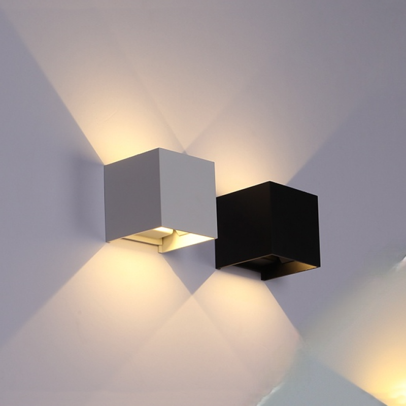 Orr Modern Adjustable Square Outdoor Wall Lamp LED, Black/White - Cueteks