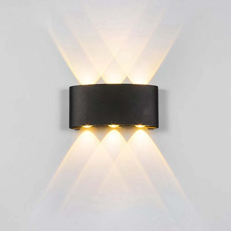 Orr Modern Rectangular Metal Outdoor Wall Lamp, Black/White, Water-wave - Cueteks