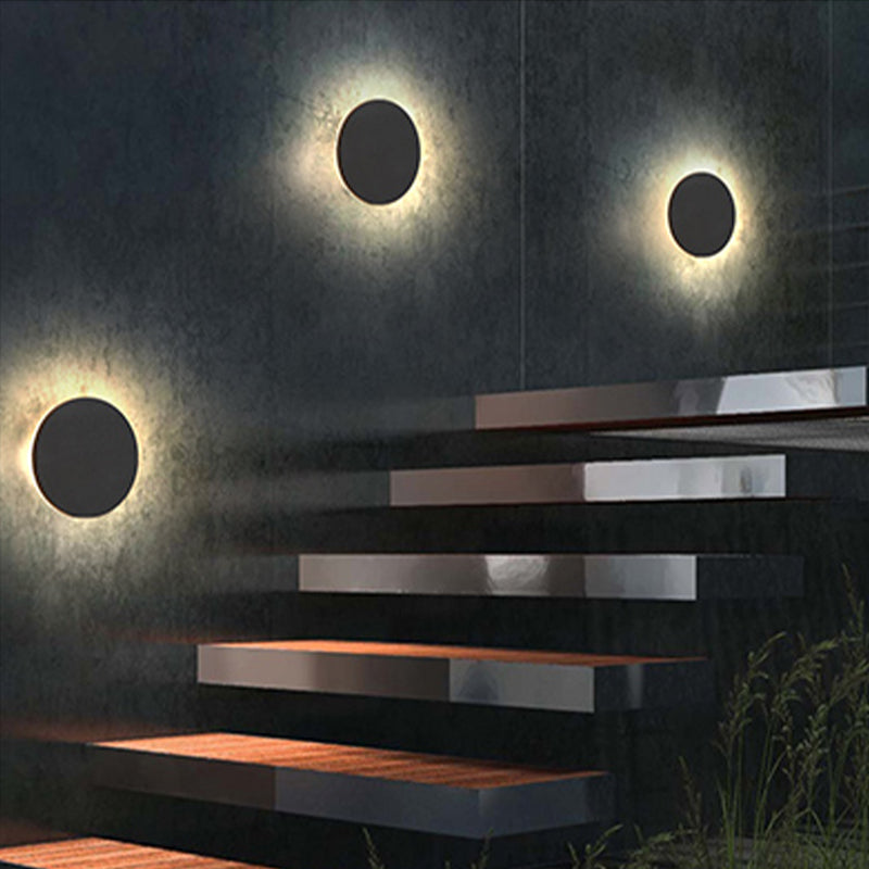 Orr Minimalist Round/Square Outdoor Wall Lamp LED Black/White - Cueteks