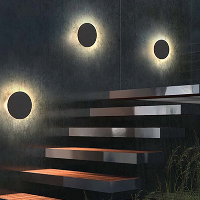 Orr Minimalist Round/Square Outdoor Wall Lamp LED Black/White - Cueteks