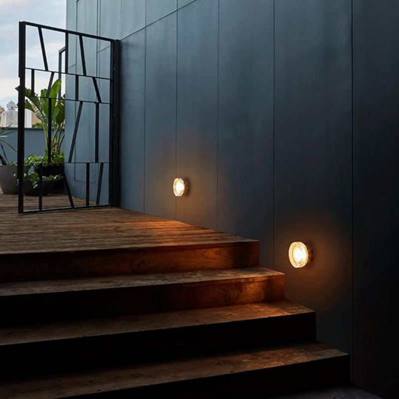 Valentina Modern Mini Bubble Metal/Glass Outdoor Wall Lamp, Transparent - Cueteks