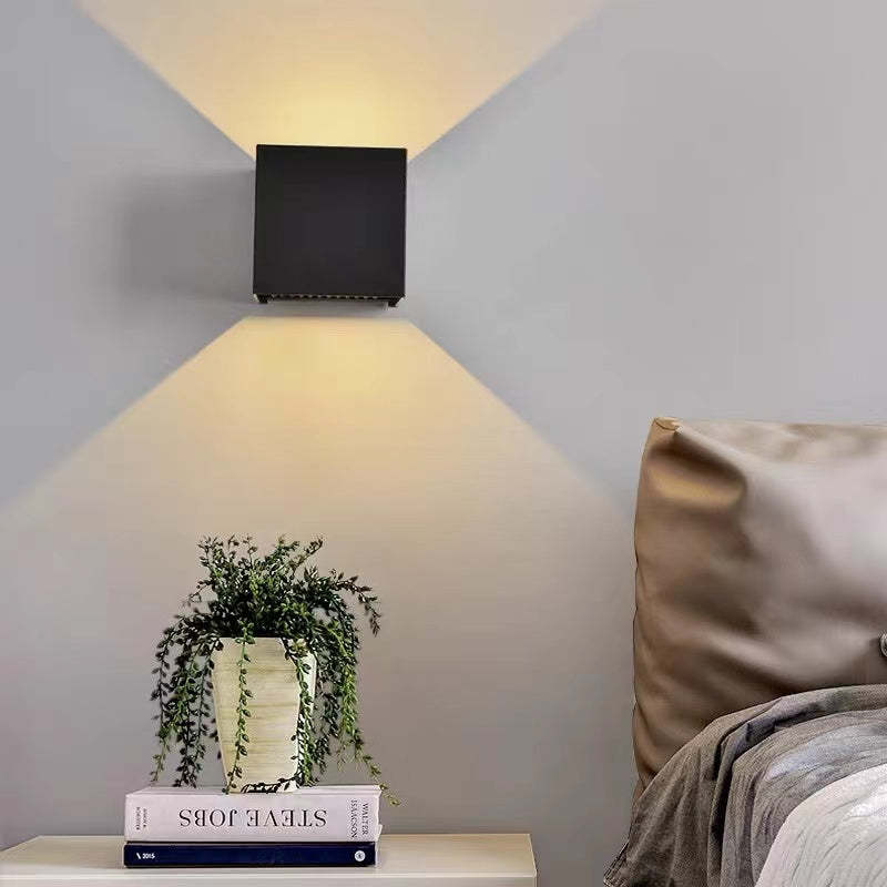 Orr Modern Adjustable Square Outdoor Wall Lamp LED, Black/White - Cueteks