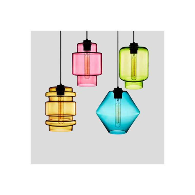 Zaid geometric glass pendant light