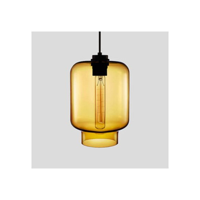 Zaid Modern Art Deco LED Cylindrical Metal/Glass Pendant Light - Cueteks
