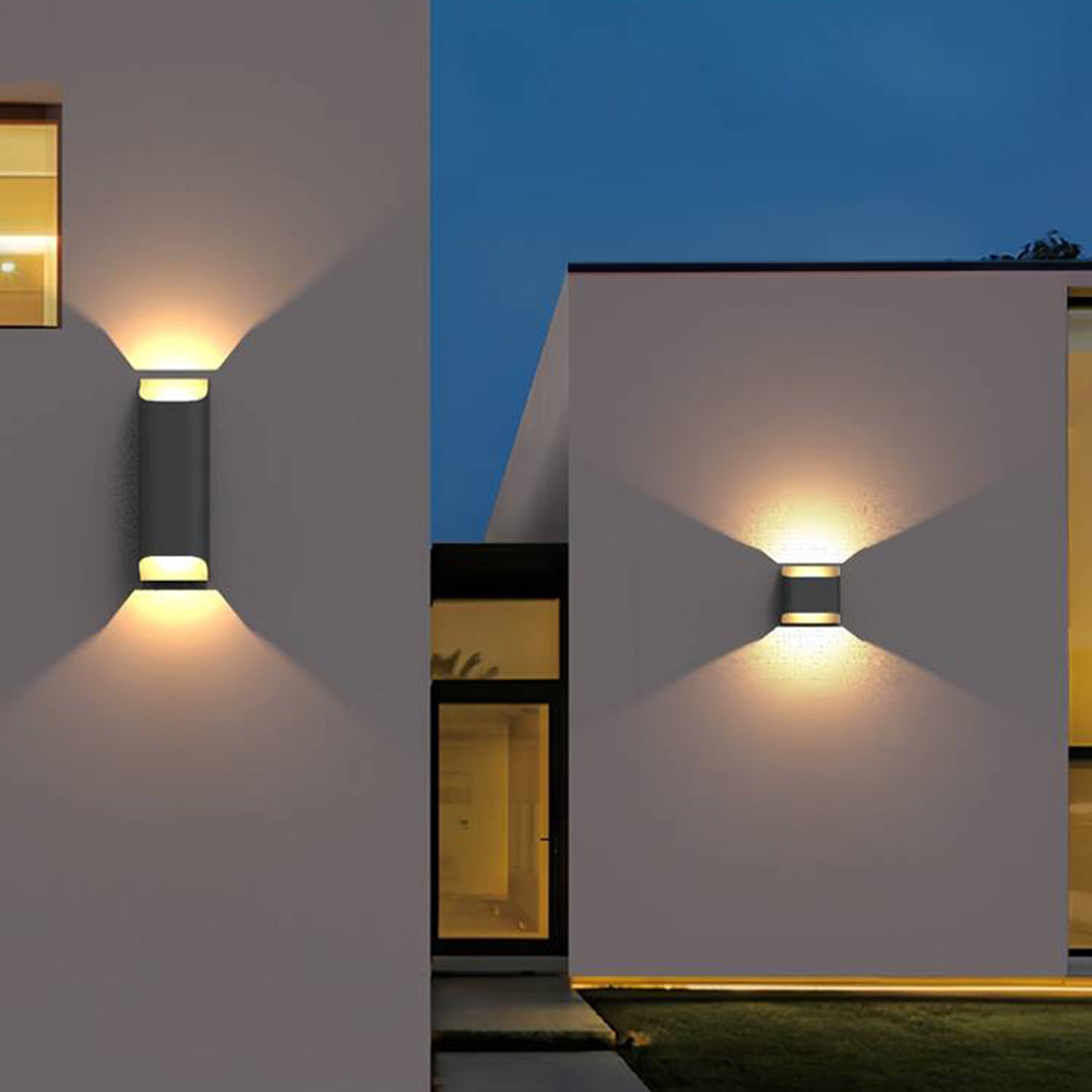 Compact black Orr lights casting opposed beams in night scenes