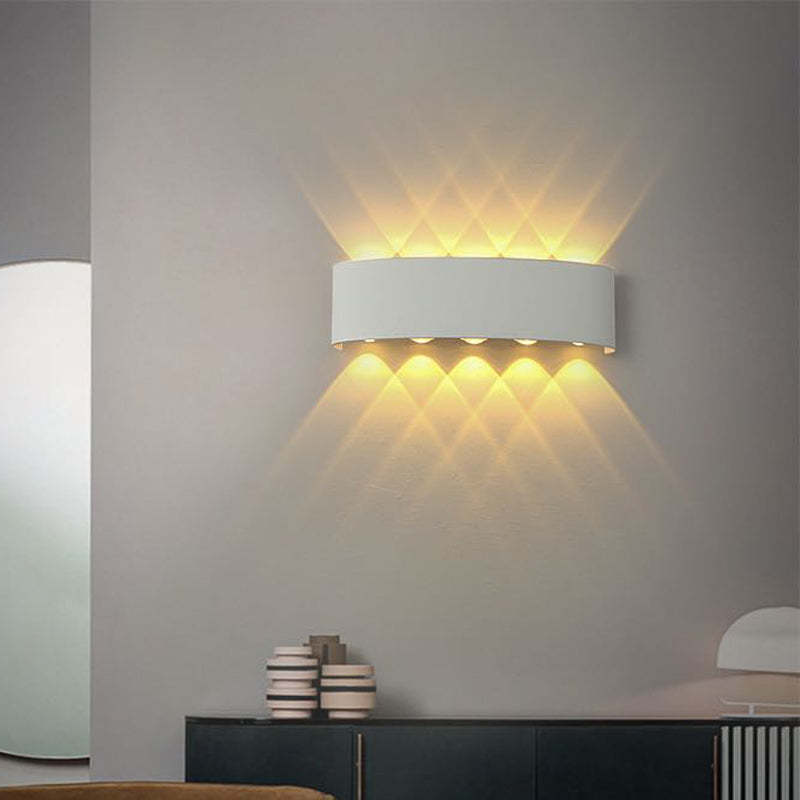 Orr Modern Rectangular Metal Outdoor Wall Lamp, Black/White, Water-wave - Cueteks
