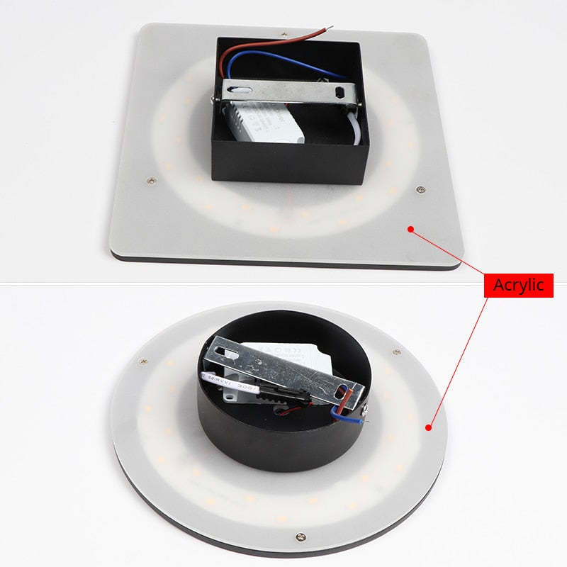 Orr Minimalist Round/Square Outdoor Wall Lamp LED Black/White - Cueteks