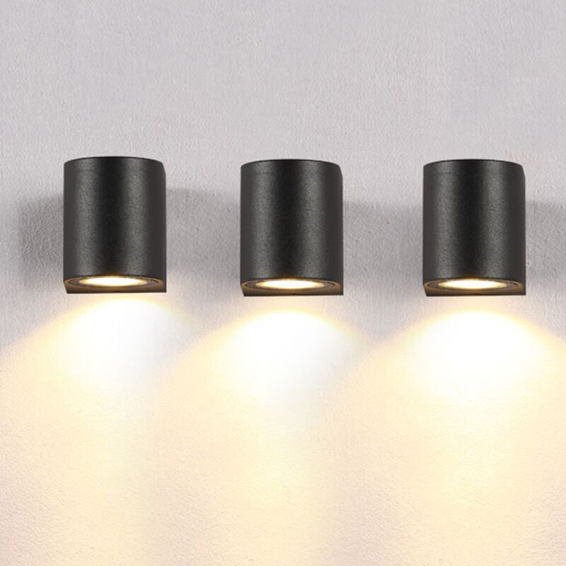 Orr Minimalist Metal Square Outdoor Wall Lamp, Black - Cueteks