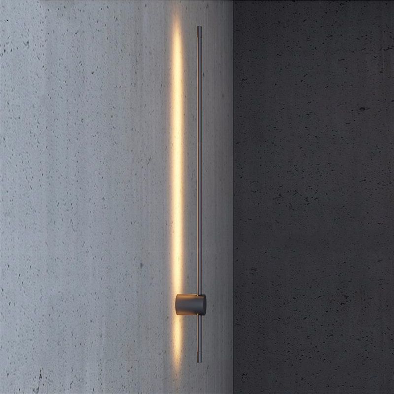 Edge Minimalist Rotatable Linear Outdoor Wall Lamp Black Corridor - Cueteks
