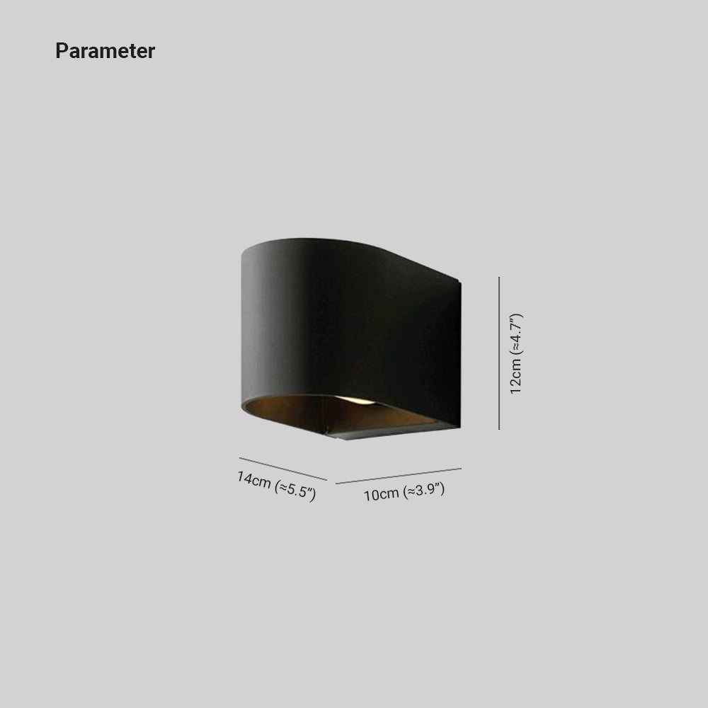 Orr Modern Cylinder Metal Outdoor Wall Lamp, Balck - Cueteks