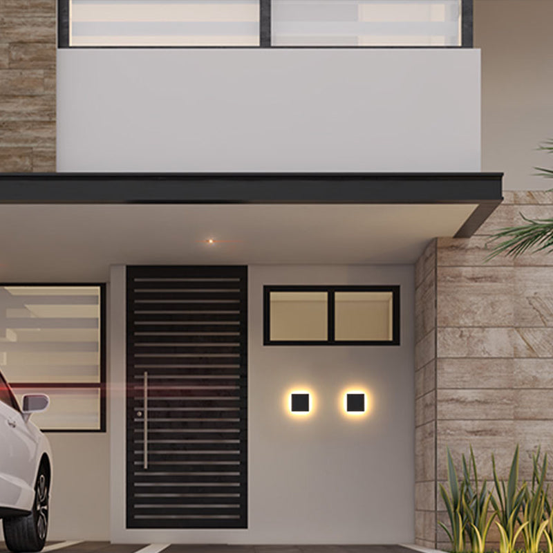 Orr Minimalist Round/Square Outdoor Wall Lamp LED Black/White - Cueteks