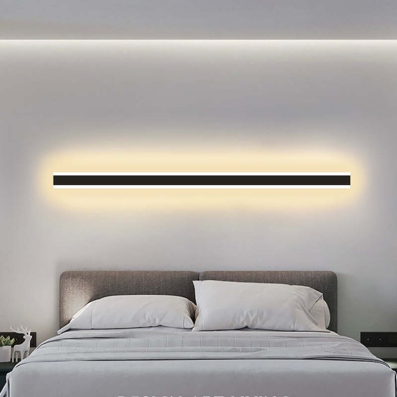 Edge Horizon Modern Outer Glow Linear Metal Outdoor Wall Light, Dark Steel - Cueteks