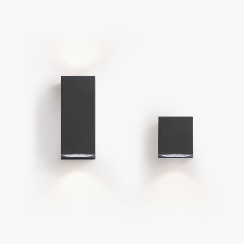 Orr Minimalist Metal Square Outdoor Wall Lamp, Black - Cueteks