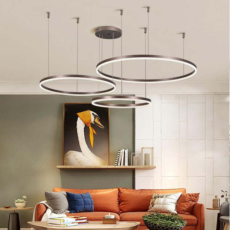 Arisha Modern Pendant Light Tir-Circle Black/Gold/Coffee Metal - Cueteks