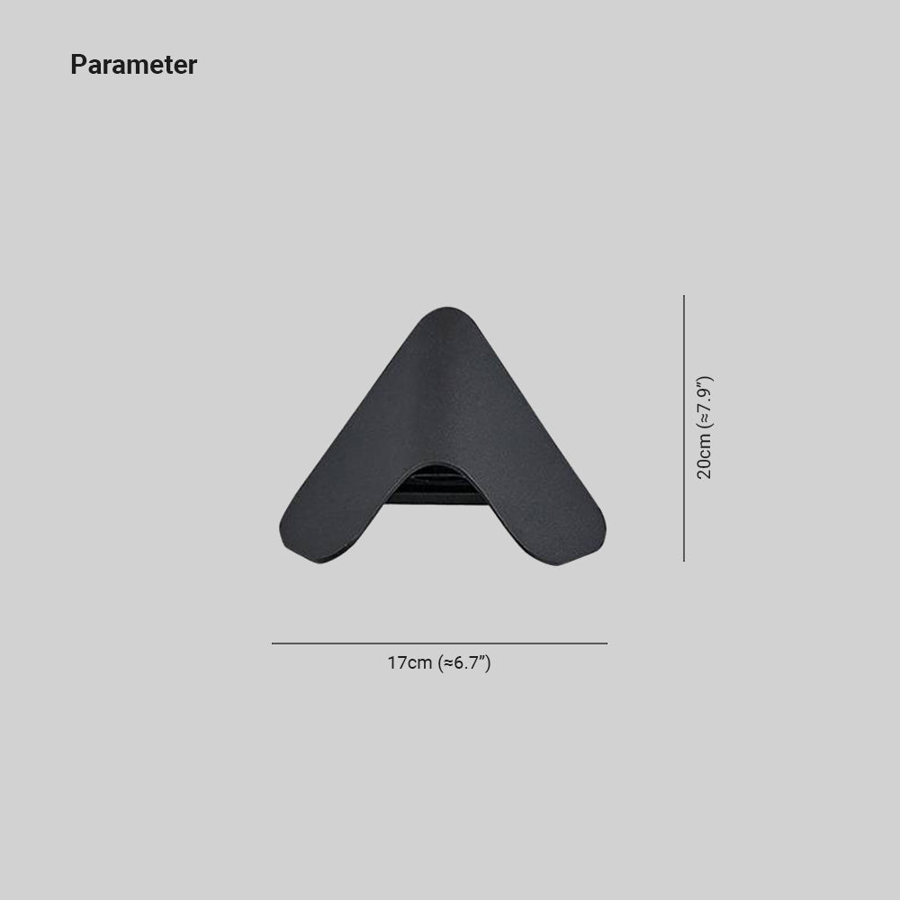 Orr Minimalist Triangle Metal Outdoor Wall Lamp, Balck/White - Cueteks
