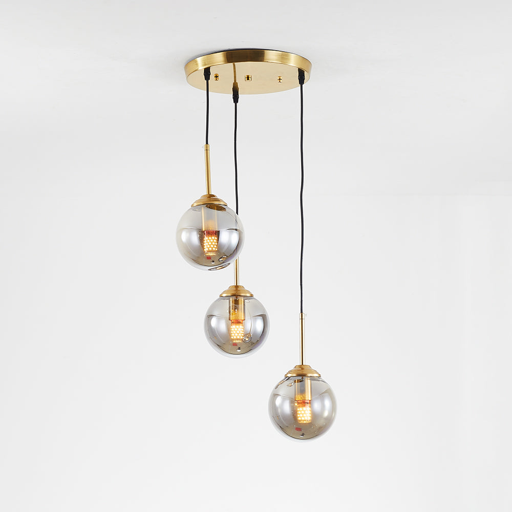 Valentina globe pendant light with gold-tone fittings