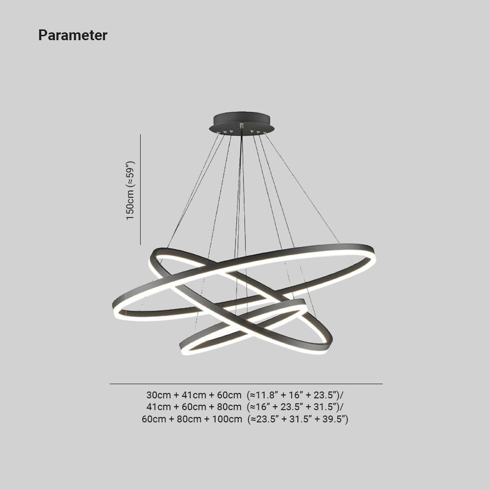 Arisha parameter drawing with 150 cm suspension and three ring-size sets