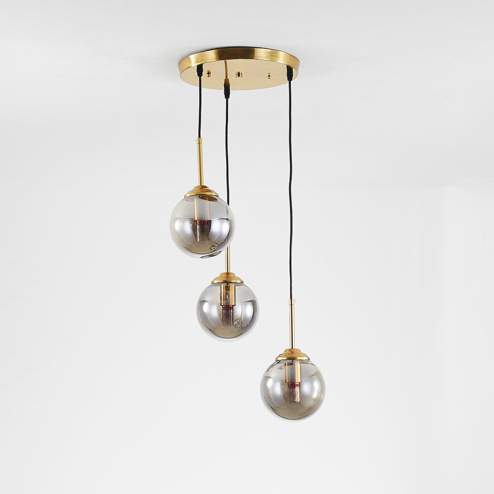 Valentina globe pendant light with gold-tone fittings