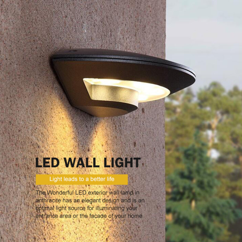 Orr Wall Lamp Flying Saucer, Metal LED, Black, Outdoor - Cueteks