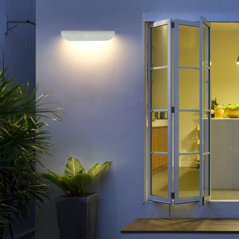 Orr Modern Outdoor Wall Lighting, Waterproof, Curved, Black & White - Cueteks