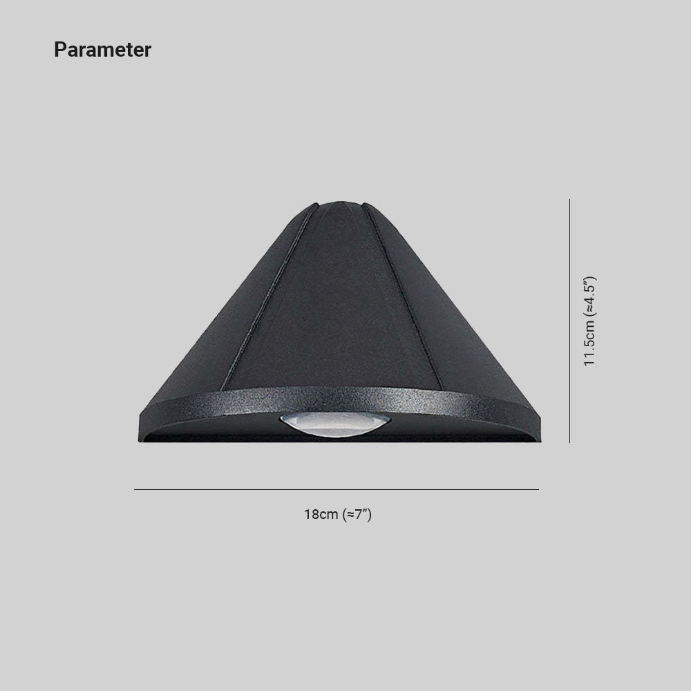 Orr Modern Cone Metal Outdoor Wall Lamp, Black - Cueteks