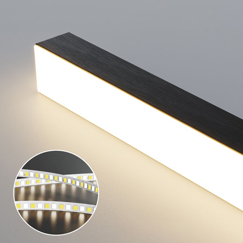 Close black Edge light bar with glowing white diffuser and inset illustration of SMD LED strips